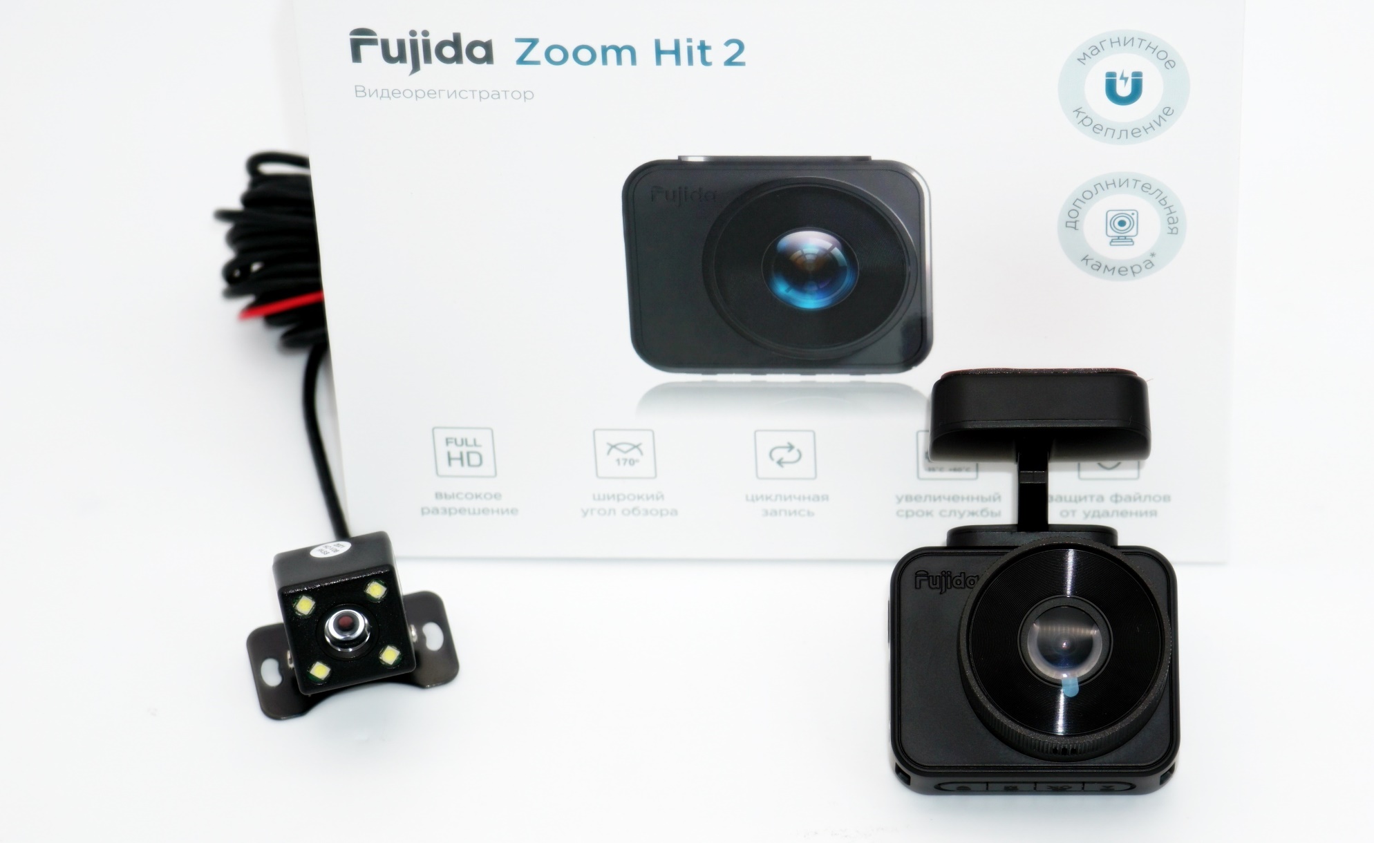 Fujida zoom mirror видеорегистратор full hd с двумя камерами и функцией парковки