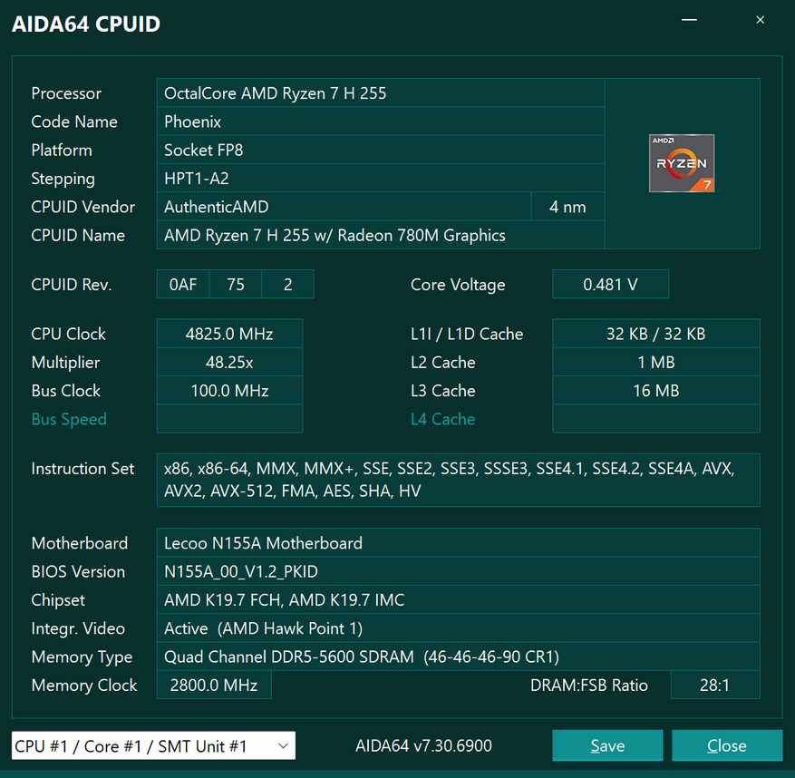 AIDA64 benchmark