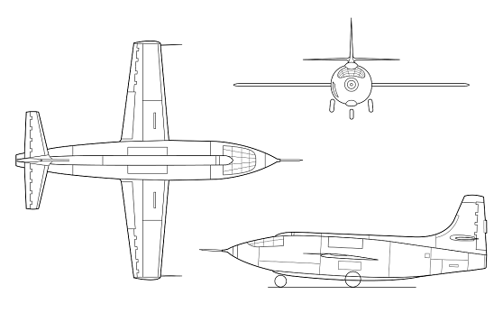 Ортографическая схема самолёта Bell X-1
