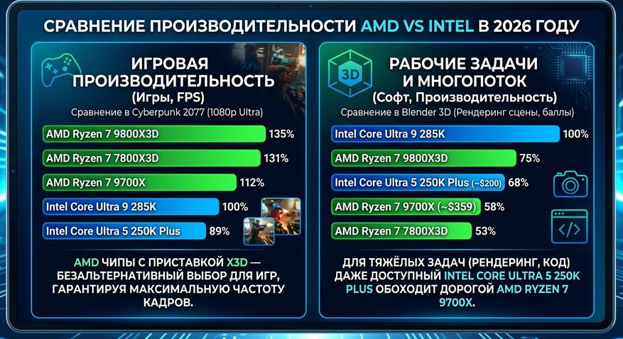 Общее сравнение производительности