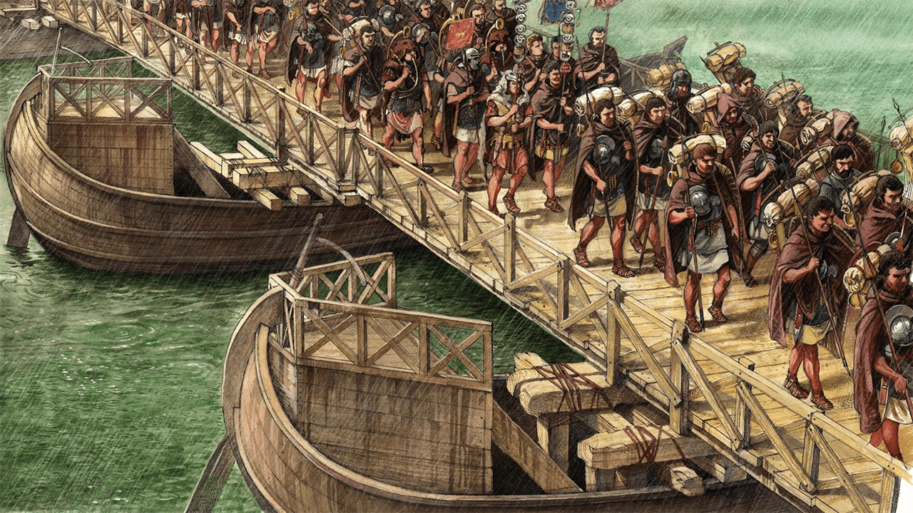 Понтонные мосты в древнем Риме