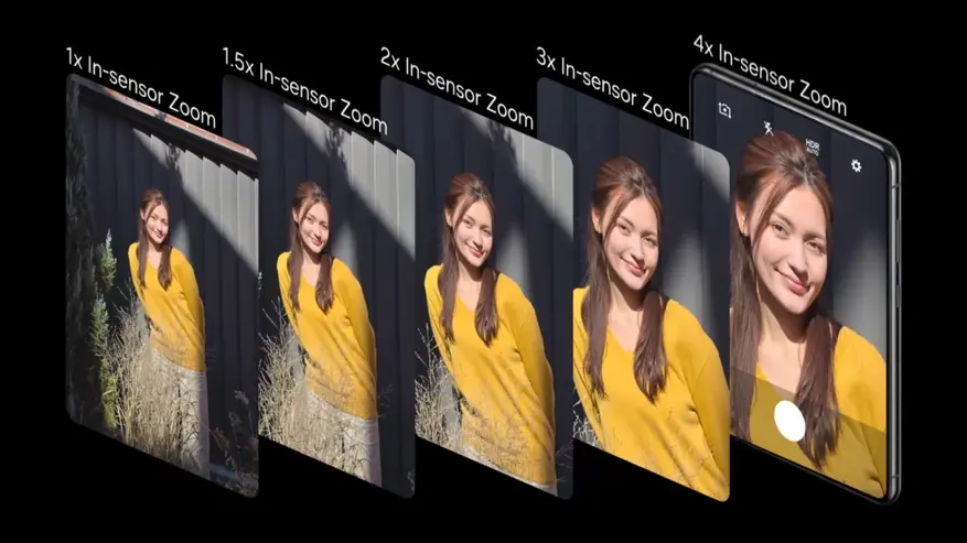 Покадровая HDR-съемка сенсора ISOCELL HPC с уровнями увеличения 1x, 1.5x, 2x, 3x и 4x