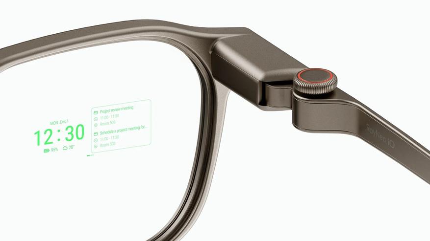 Очки RayNeo iO оснащены монохромным дисплеем и цифровой заводной головкой