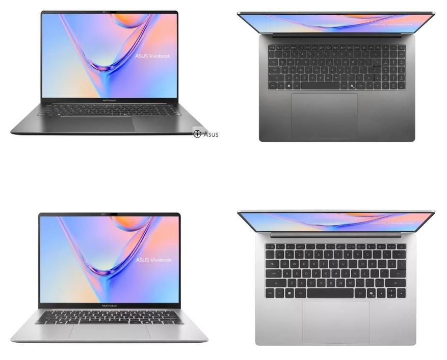 Asus Vivobook S16 (сверху) и Asus Vivobook S14 (снизу)
