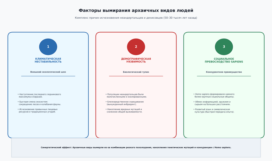Факторы вымирания архаичных видов людей
