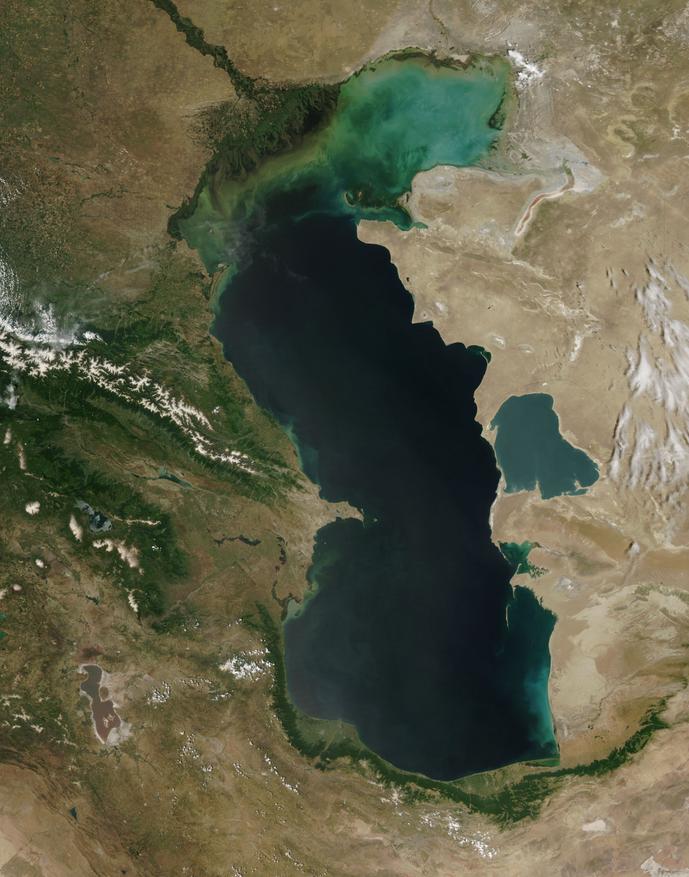 Спутниковый снимок Каспийского моря