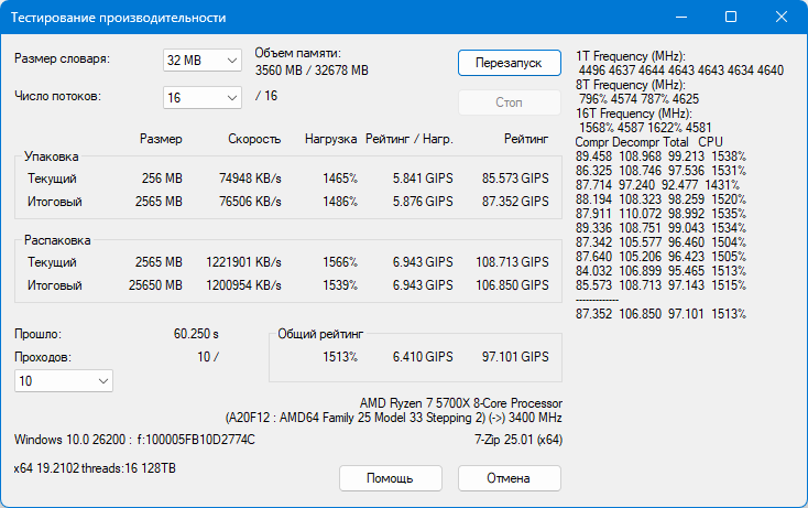 XMP - 3200 МГц CL 16