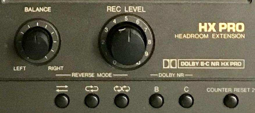 Органы управления кассетной деки Technics RS-TR232, включая переключатель Dolby NR