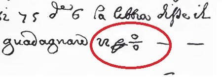 Знак процента в 1648 году