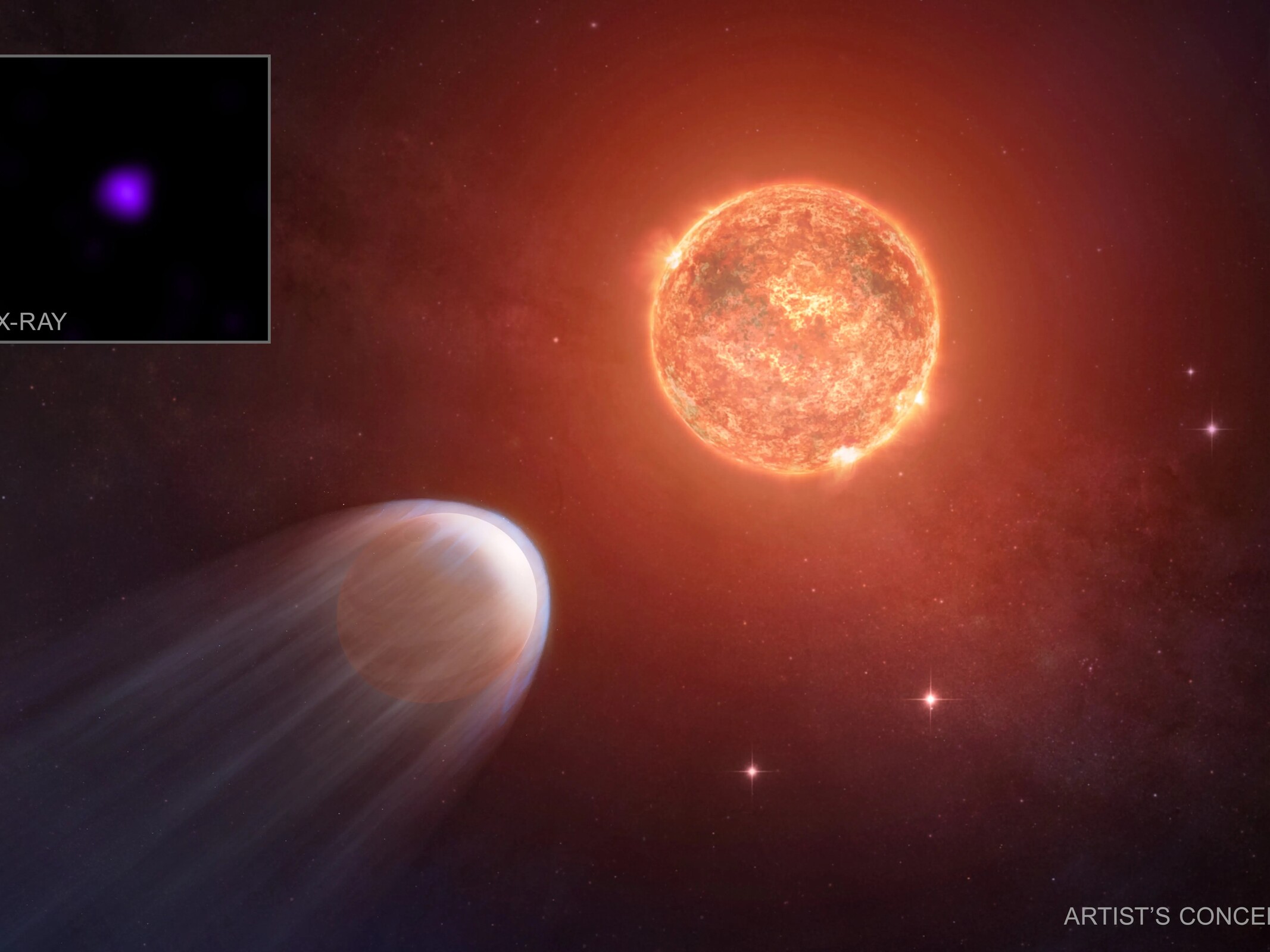 Учёные зафиксировали, как звезда «съедает» атмосферу своей планеты