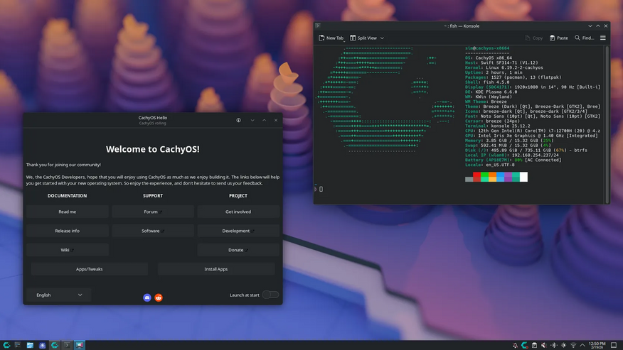CachyOS система на базе Arch's rolling-release