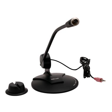 Trust MC-1200 Tischmikrofon - Hochempfindlich Mit 3,5mm Anschluss & 180cm Kabel