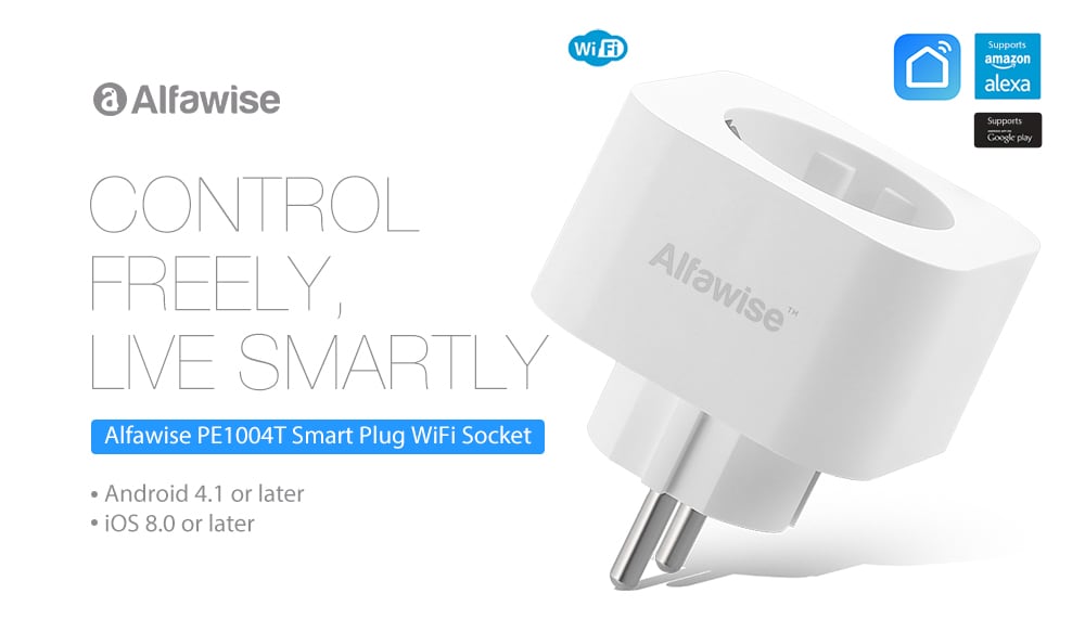 Умная WiFiрозетка Alfawise PE1004T, подключение в
