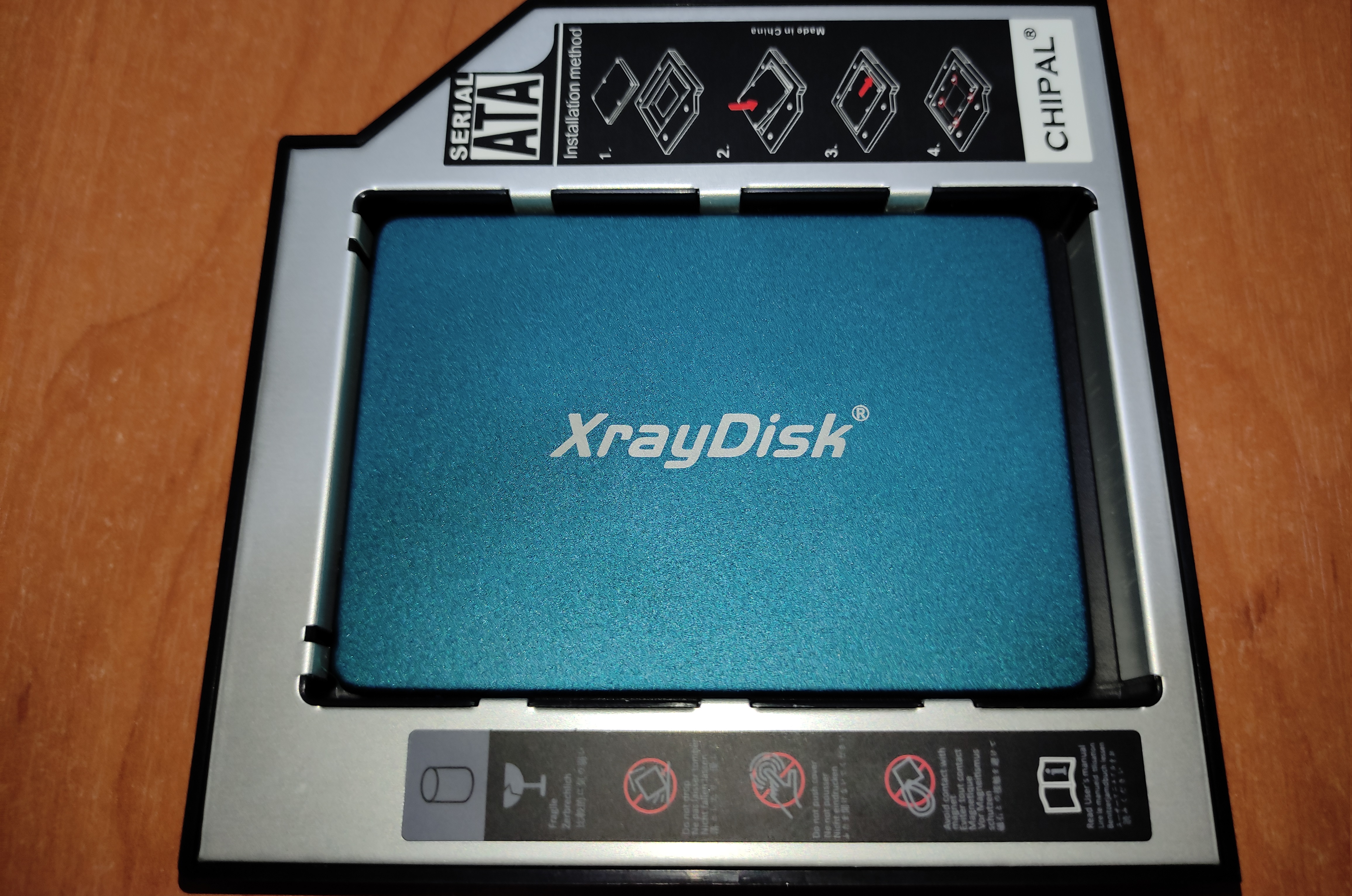 Внешний корпус - бокс SATA - USB для жесткого диска SSD/HDD ”, алюминий, серебро
