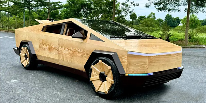 Вьетнамский мастер создал реальную деревянную копию Tesla Cybertruck