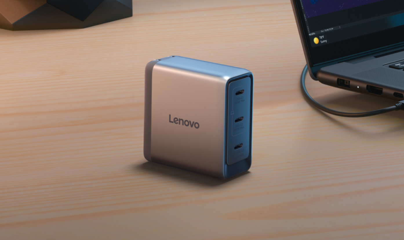 Lenovo представила GaN-зарядку на 100 Вт с тремя USB-C для европейского рынка